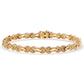 Pulsera de Plata Bañada en Oro con Diamante Azul