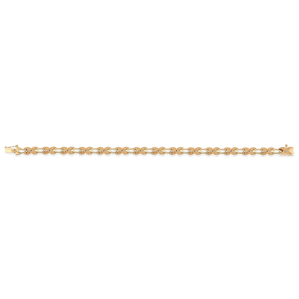 Pulsera de Plata Bañada en Oro con Diamante Azul 2 