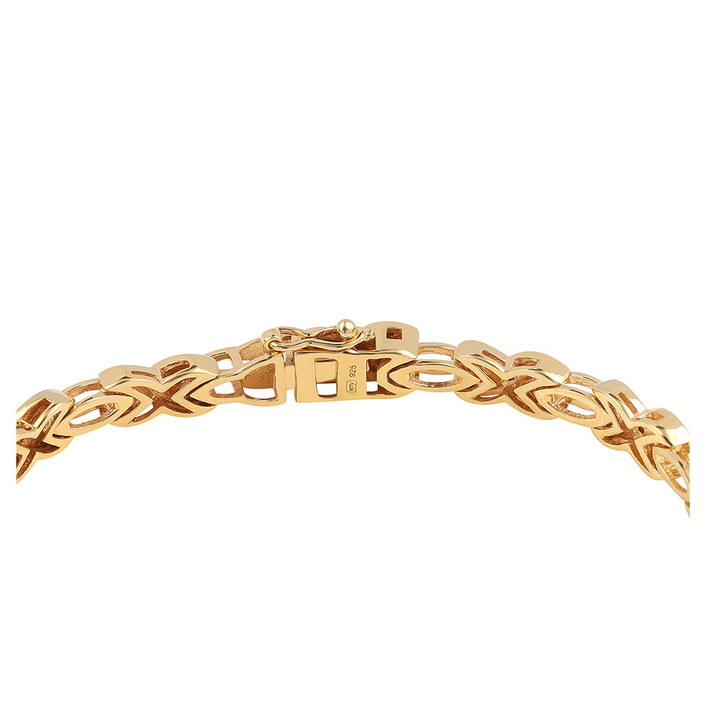 Pulsera de Plata Bañada en Oro con Diamante Azul 3 