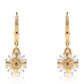 Pendientes de Plata Bañada en Oro con Diamante Azul y Topacio Blanco