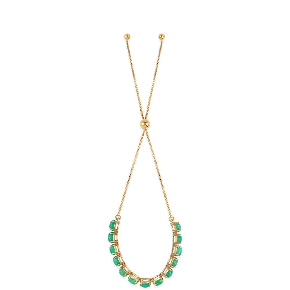 Pulsera de Plata Bañada en Oro con Ópalo Verde Etíope de Lega Dembi 2 