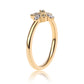 Anillo de Plata Bañada en Oro con Diamante Azul