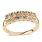Anillo de Plata Bañada en Oro con Diamante Azul y Diamante blanco