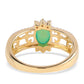 Anillo de Plata Bañada en Oro con Ópalo Verde Etíope de Lega Dembi y Topacio Blanco