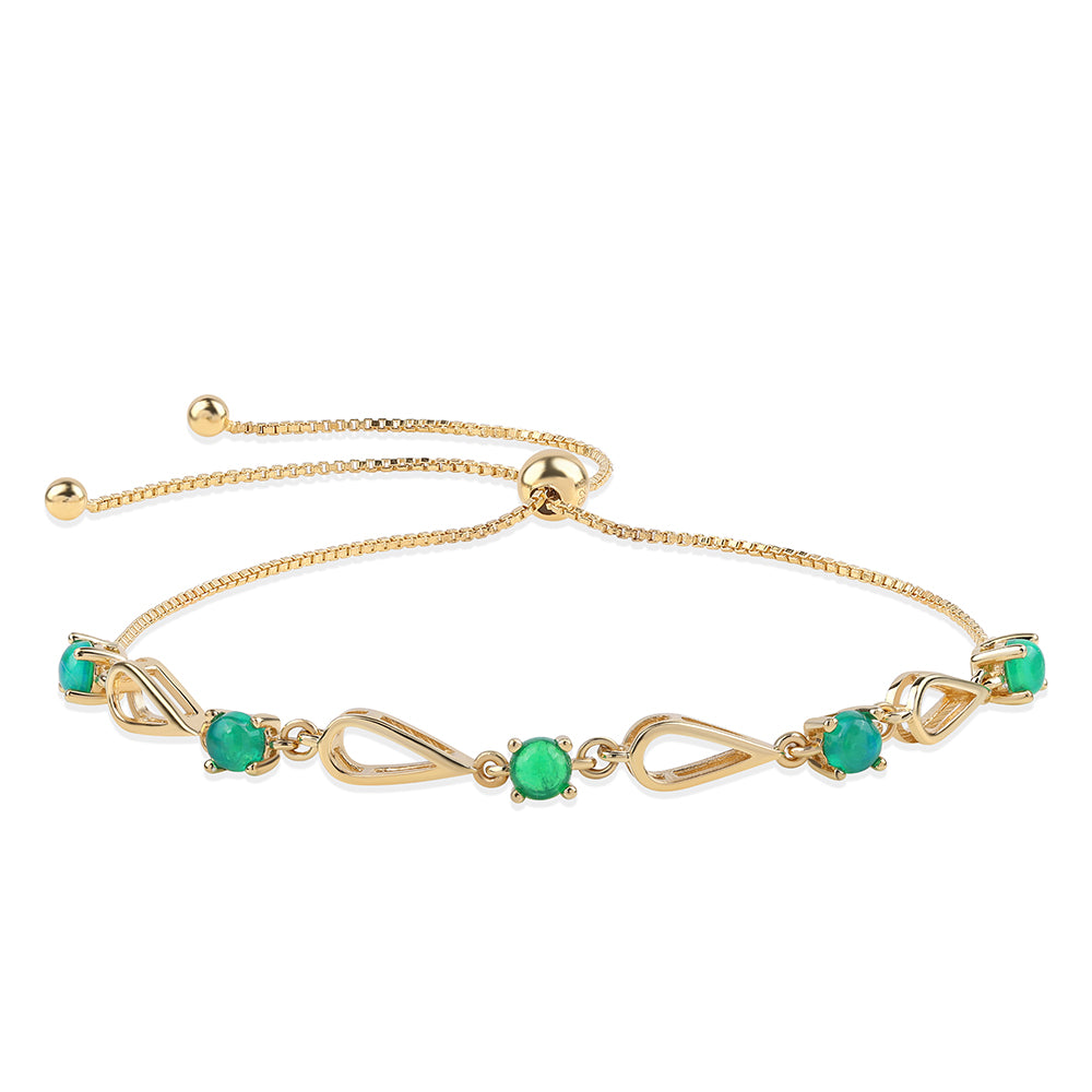 Pulsera de Plata Bañada en Oro con Ópalo Verde Etíope de Lega Dembi 1 