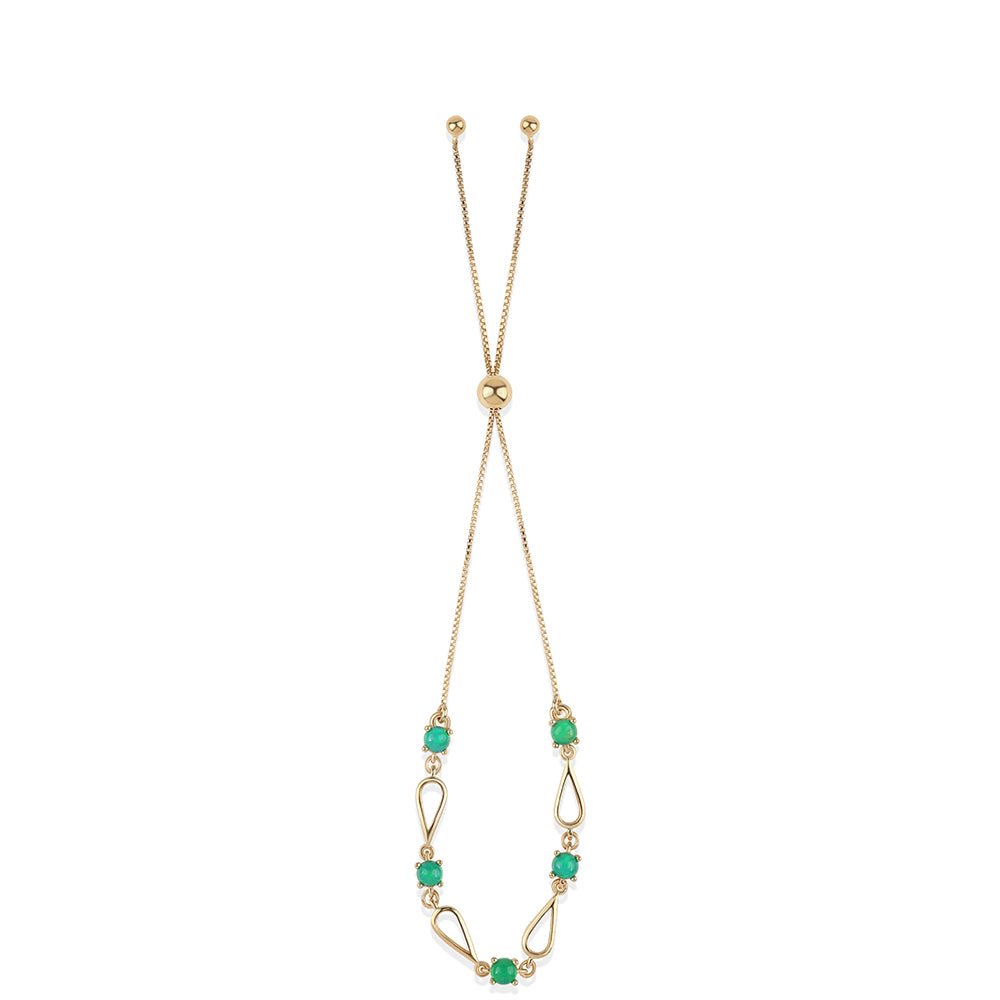 Pulsera de Plata Bañada en Oro con Ópalo Verde Etíope de Lega Dembi 2 