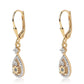 Pendientes de Plata Bañada en Oro con Diamante Azul y Diamante blanco
