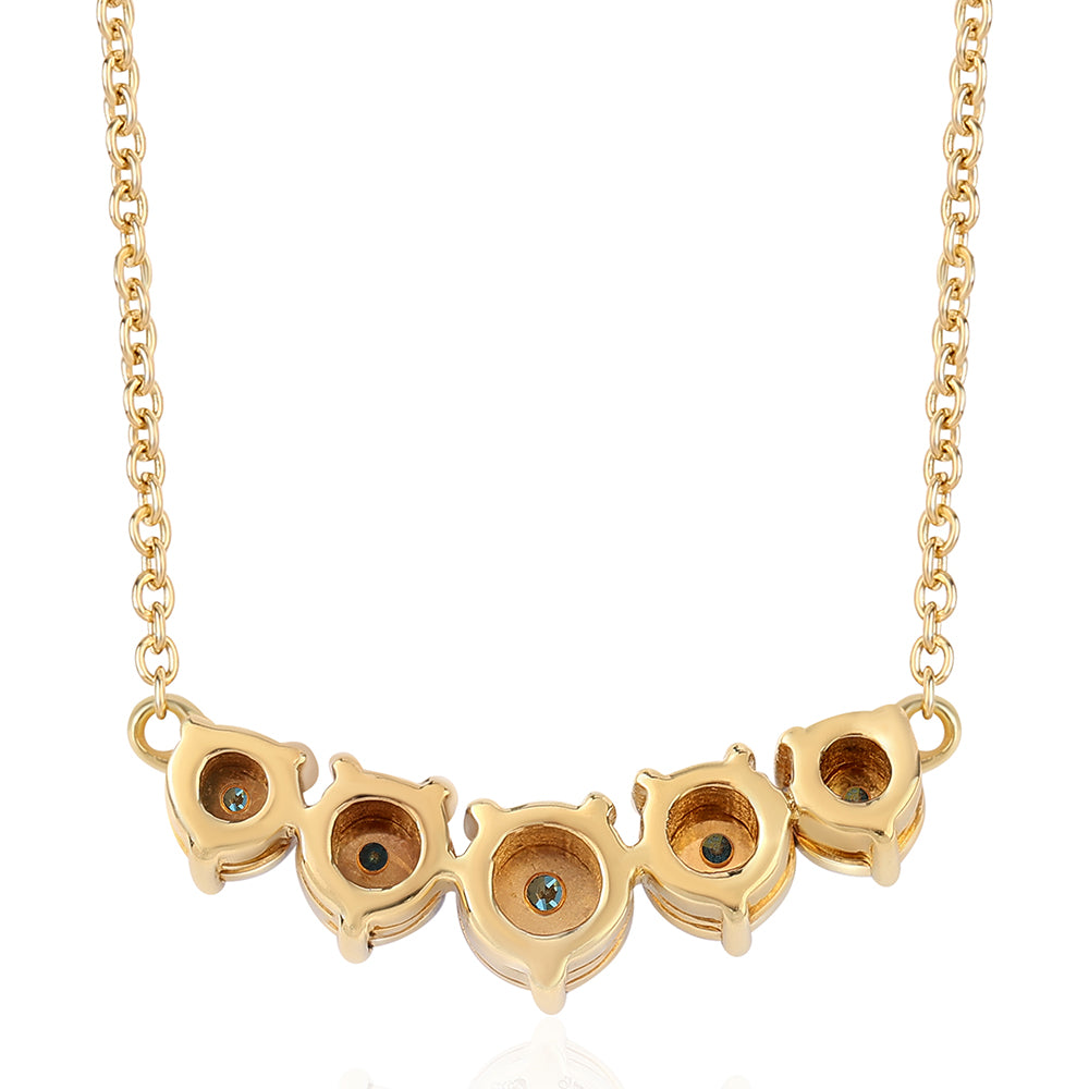Collar de Plata Bañada en Oro con Diamante Azul 3 
