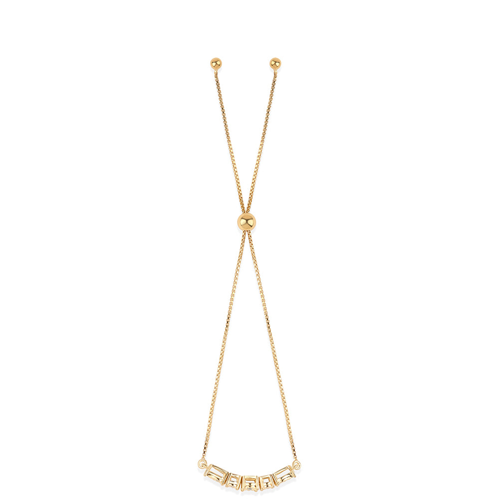 Pulsera de Plata Bañada en Oro con Diamante Azul 3 
