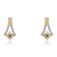 Pendientes de Plata Bañada en Oro con Diamante Azul