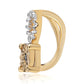 Conjunto de Plata Bañada en Oro con Diamante Azul ( Pendientes +Anillo +Colgante )