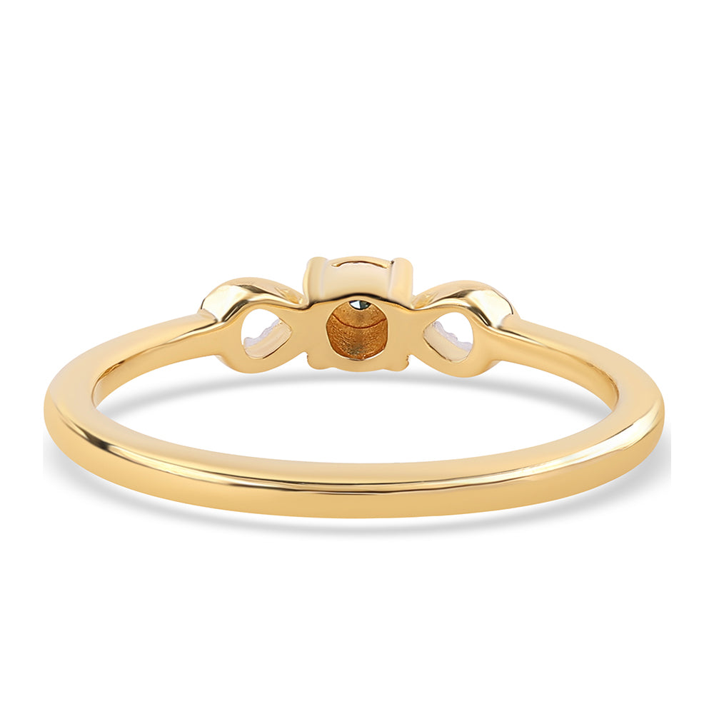 Conjunto de Plata Bañada en Oro con Diamante Azul ( Pendientes +Anillo +Colgante ) 7 