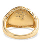 Anillo de Plata Bañada en Oro con Diamante Azul