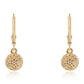Pendientes de Plata Bañada en Oro con Diamante Azul