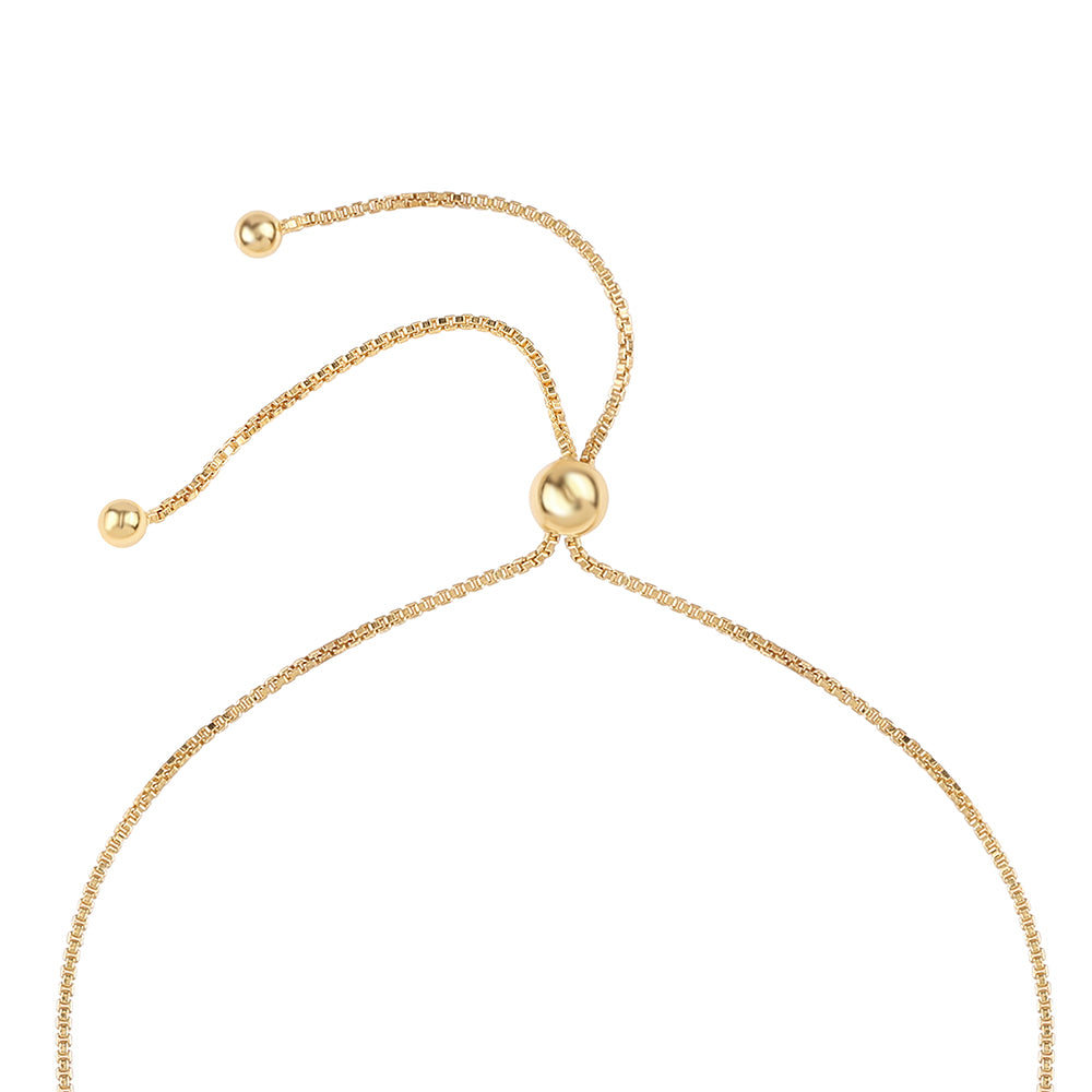 Pulsera de Plata Bañada en Oro con Diamante Azul 2 