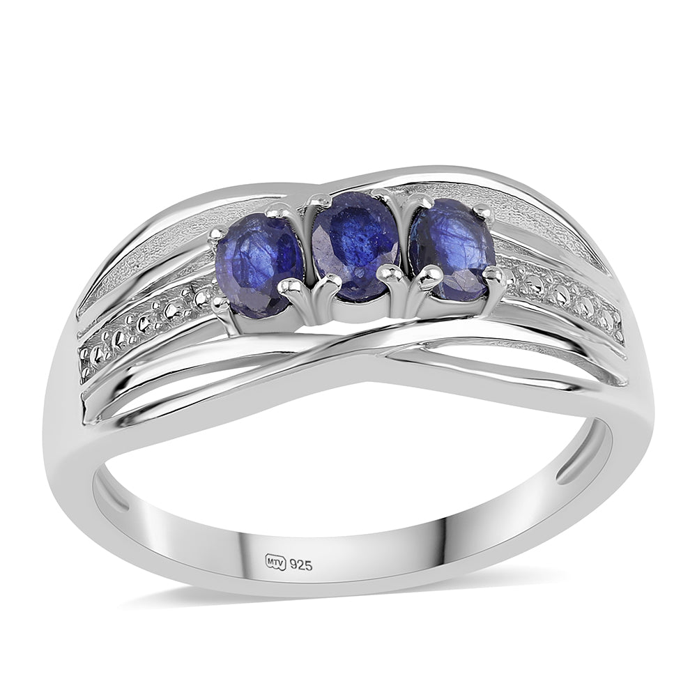 Anillo de Plata con Zafiro Azul Australiano 1 