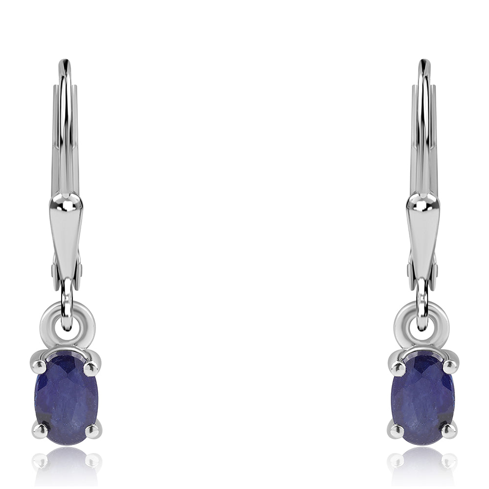 Pendientes de Plata con Zafiro Azul Australiano 2 