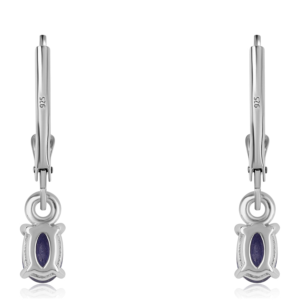 Pendientes de Plata con Zafiro Azul Australiano 3 