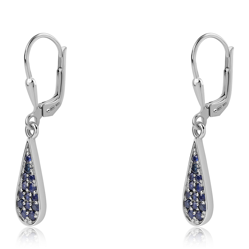 Pendientes de Plata con Zafiro Azul Australiano 2 