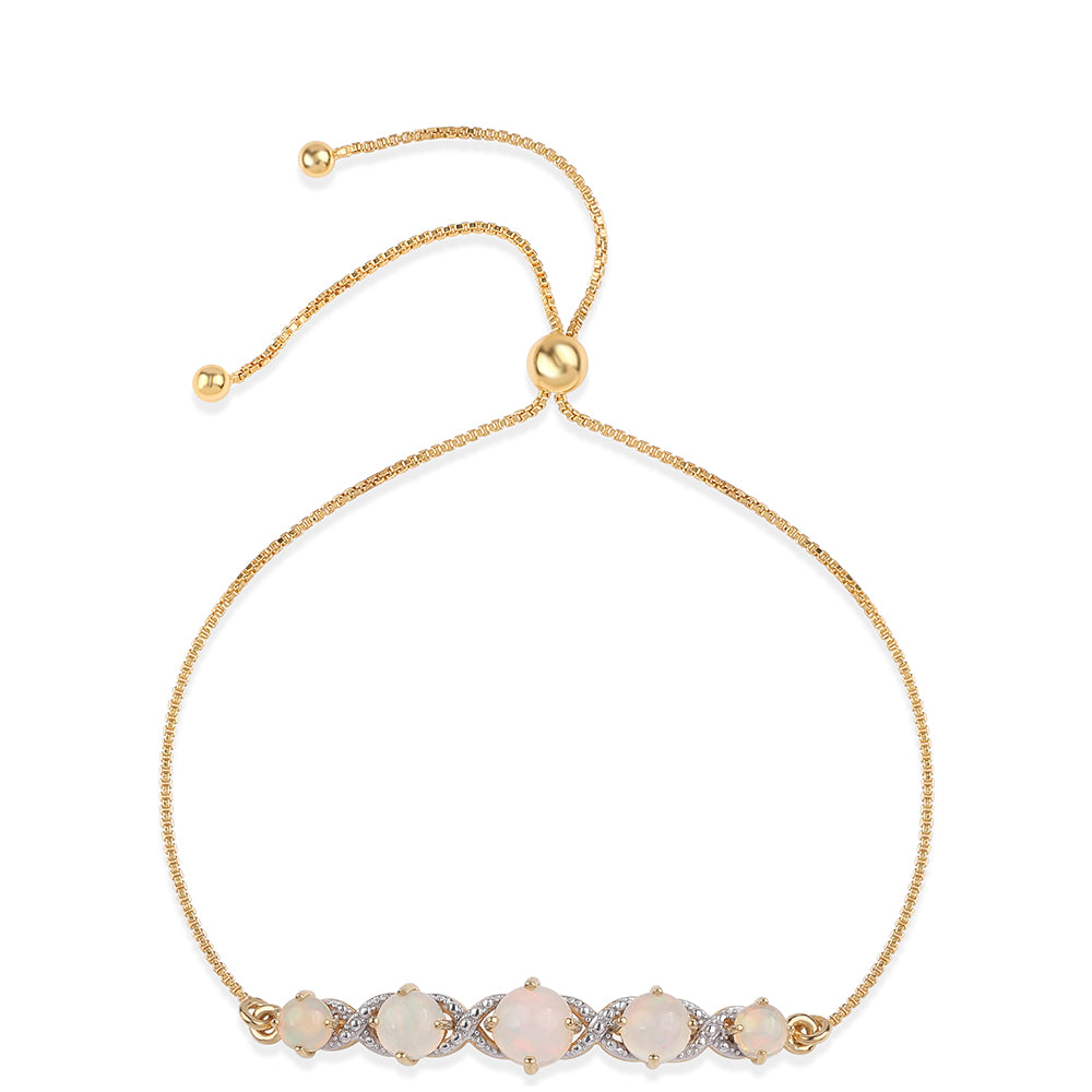 Pulsera de Plata Bañada en Oro con Ópalo Etíope de Lega Dembi 1 