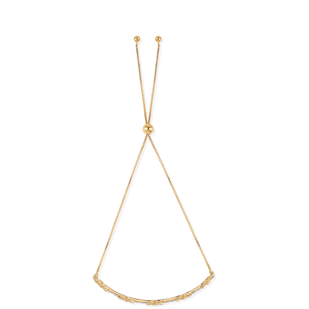 Pulsera de Plata Bañada en Oro con Diamante Rojo y Diamante blanco 2 