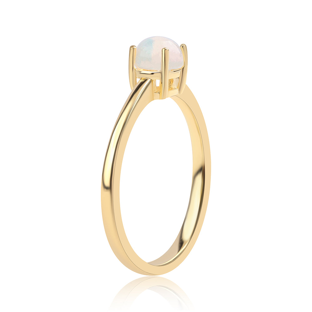 Anillo de Plata Bañada en Oro con Ópalo Etíope de Lega Dembi