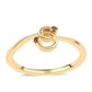 Anillo de Plata Bañada en Oro con Diamante Rojo