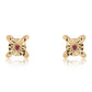Conjunto de Plata Bañada en Oro con Diamante Rojo ( Pendientes +Anillo +Colgante )