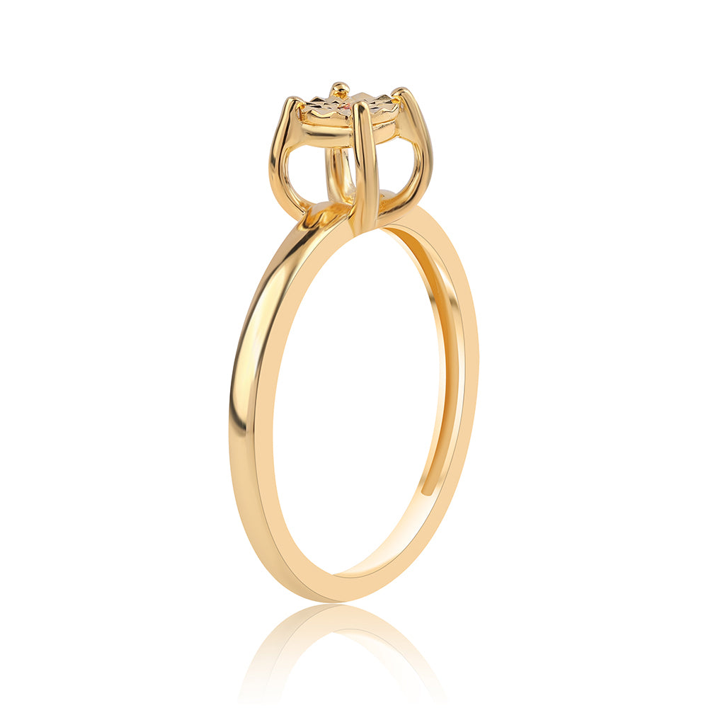 Conjunto de Plata Bañada en Oro con Diamante Rojo ( Pendientes +Anillo +Colgante ) 9 