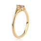 Anillo de Plata Bañada en Oro con Diamante Rojo