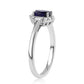 Anillo de Plata con Zafiro Azul Australiano y Topacio Blanco