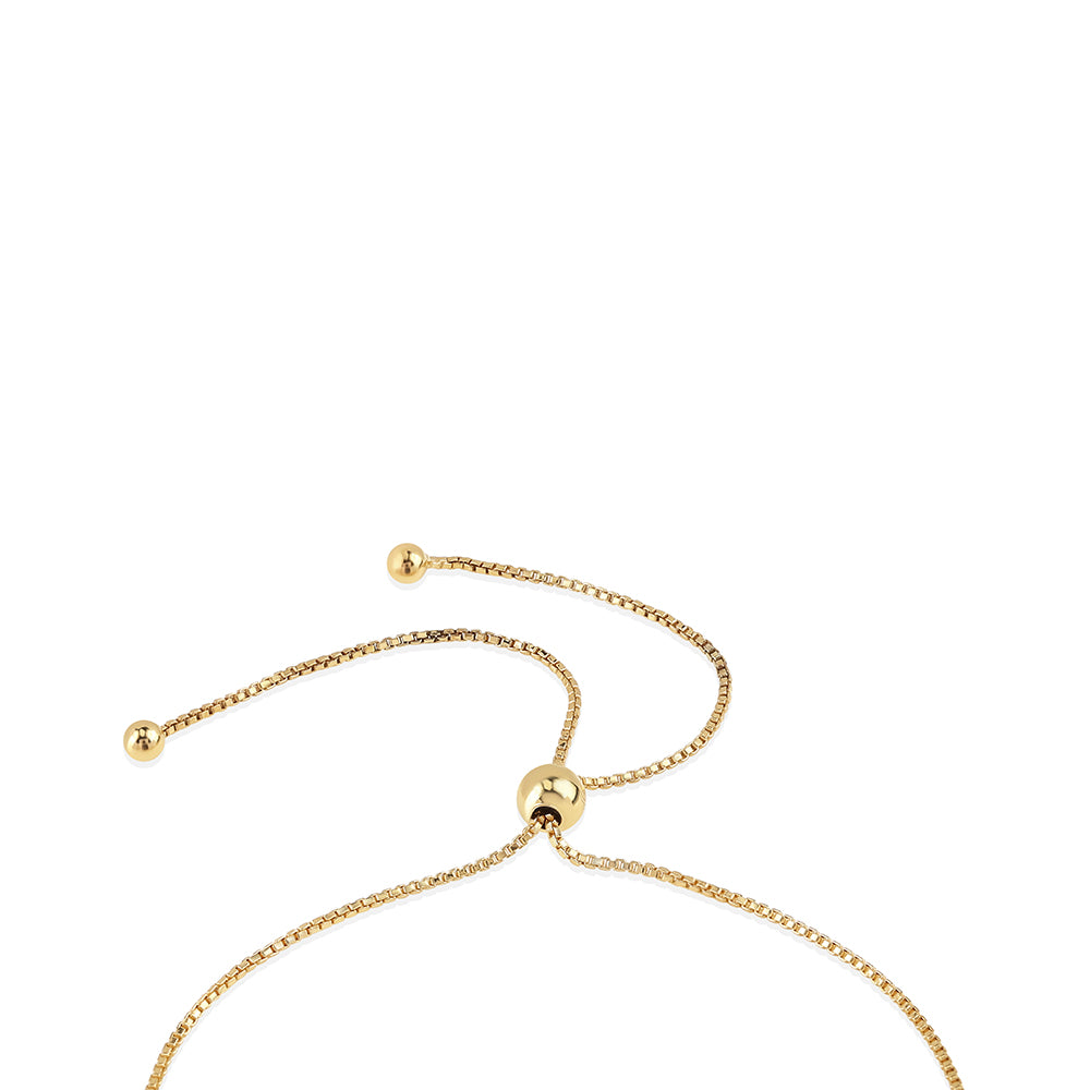 Pulsera de Plata Bañada en Oro con Diamante Rojo y Diamante blanco 2 