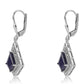 Pendientes de Plata con Zafiro Azul Australiano y Topacio Blanco