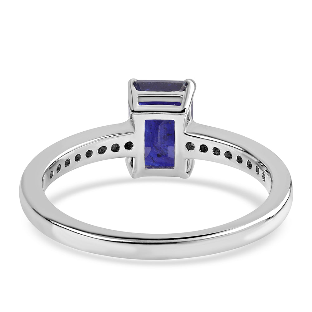 Anillo de Plata con Zafiro Azul Australiano y Topacio Blanco