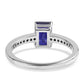 Anillo de Plata con Zafiro Azul Australiano y Topacio Blanco