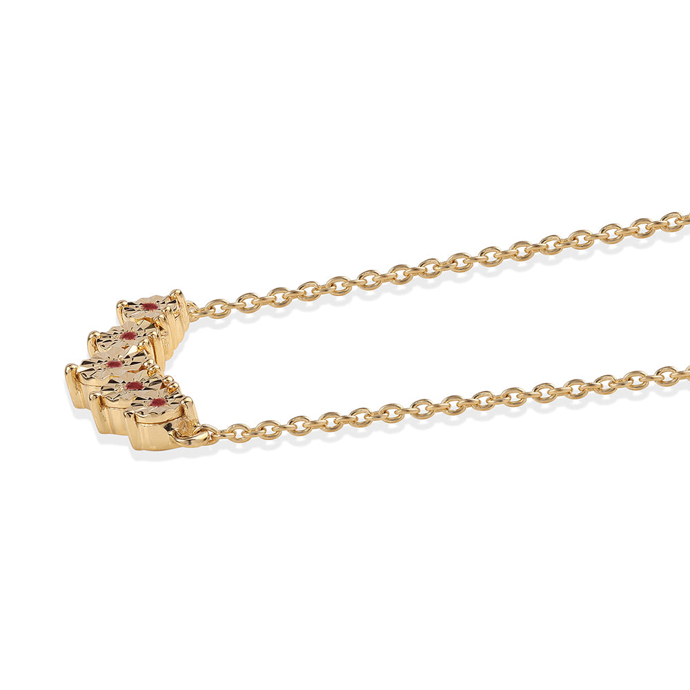 Collar de Plata Bañada en Oro con Diamante blanco 2 