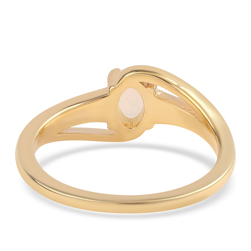 Anillo de Plata Bañada en Oro con Ópalo Etíope de Lega Dembi 3 