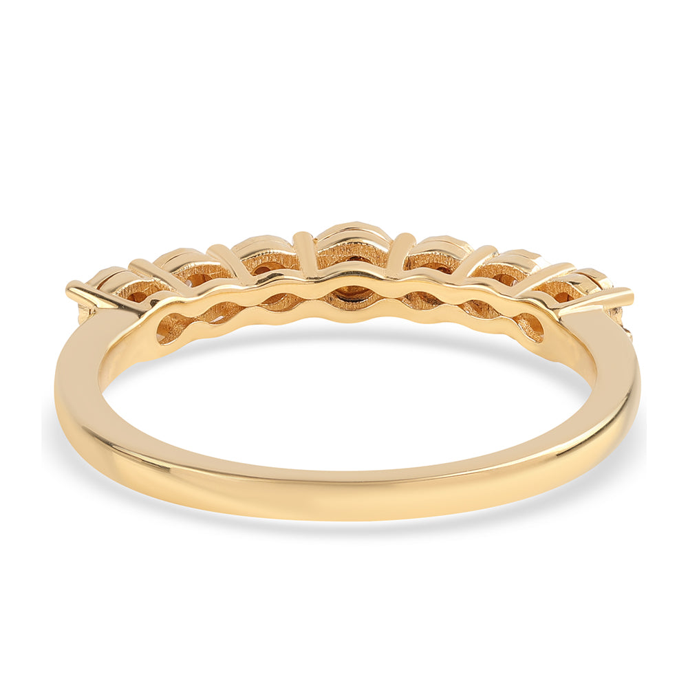 Anillo de Plata Bañada en Oro con Diamante Rojo y Diamante blanco