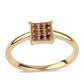 Anillo de Plata Bañada en Oro con Diamante Rojo