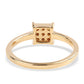 Anillo de Plata Bañada en Oro con Diamante Rojo