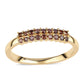 Anillo de Plata Bañada en Oro con Diamante Rojo