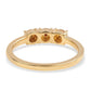 Anillo de Plata Bañada en Oro con Diamante Rojo