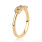 Anillo de Plata Bañada en Oro con Diamante Rojo