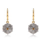 Pendientes de Plata Bañada en Oro con Diamante Rojo y Diamante blanco