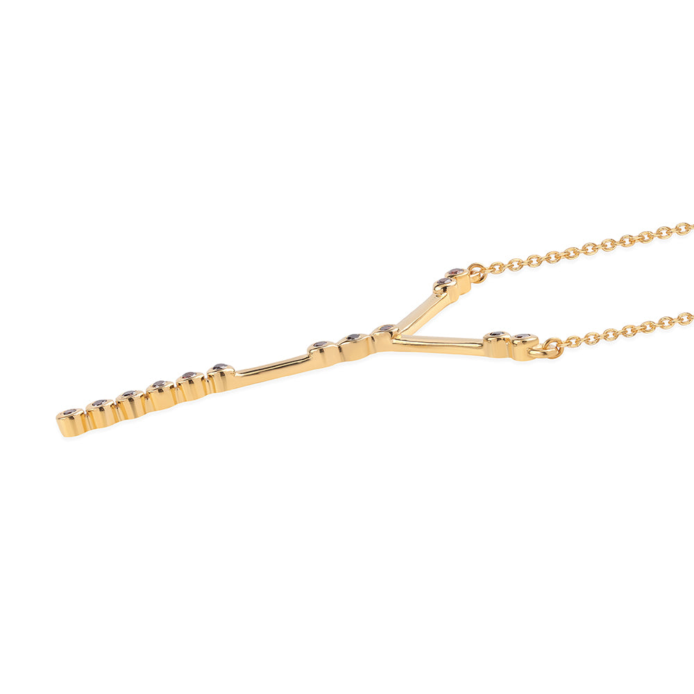 Collar de Plata Bañada en Oro con Diamante Rojo 3 