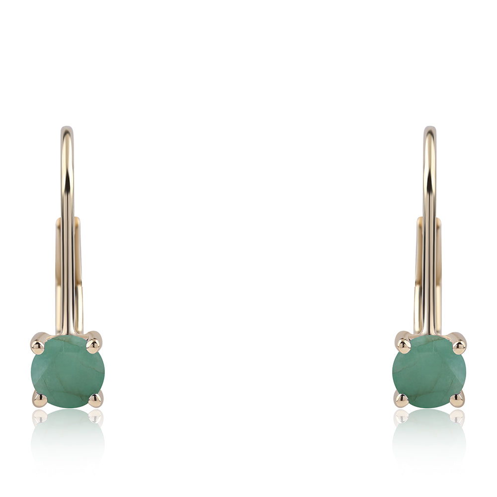 Pendientes de Oro 9K con Esmeralda de Brasil