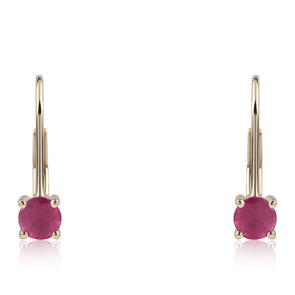 Pendientes de Oro 9K con Rubí de Tailandia 2 