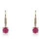 Pendientes de Oro 9K con Rubí de Tailandia