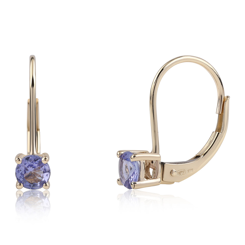 Pendientes de Oro 9K con Tanzanita AA 1 