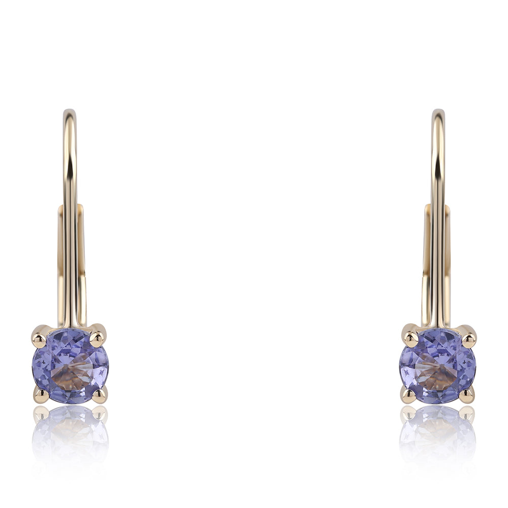 Pendientes de Oro 9K con Tanzanita AA